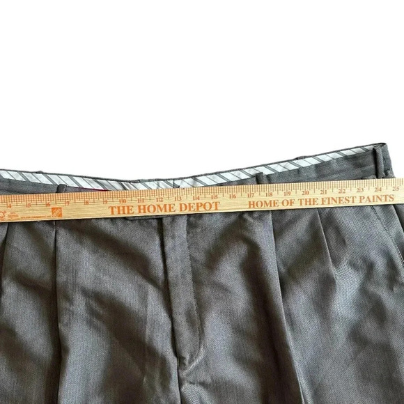 VTG PHAT FARM Premium Dress Pants Mens 51R Slacks Gray Silver Satin Pleat Cuff - Picture 6 of 10